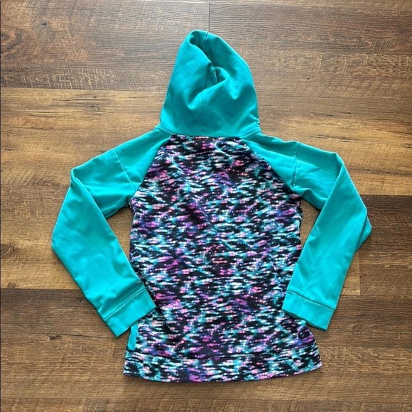 Champion Full Zip Hoodie Girls 14/16 Teal, Black, and Pink - Picture 4 of 4